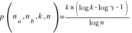 p(n_a,n_b,k,n)={k * (log k - log gamma - 1) } / {log n}